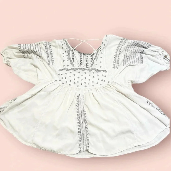 Free People Wild One Embroidered Top in Ivory size XS - Picture 3 of 16
